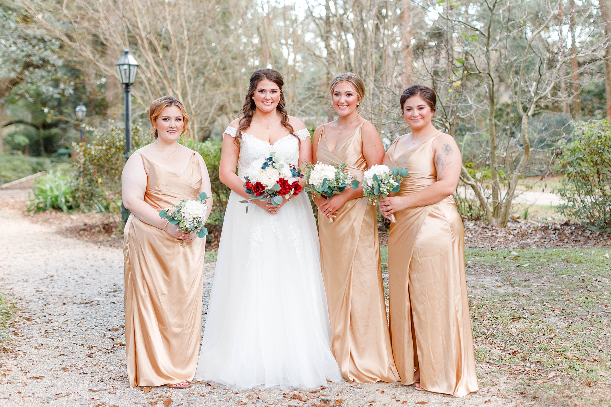 bridal party portraits from spring wedding 